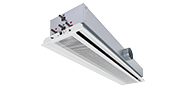 Grindă de răcire activă cu refulare aer pe două direcţii şi schimbător de căldură orizontal, adecvată pentru plafoane casetate cu dimensiunea casetei 600 sau 625